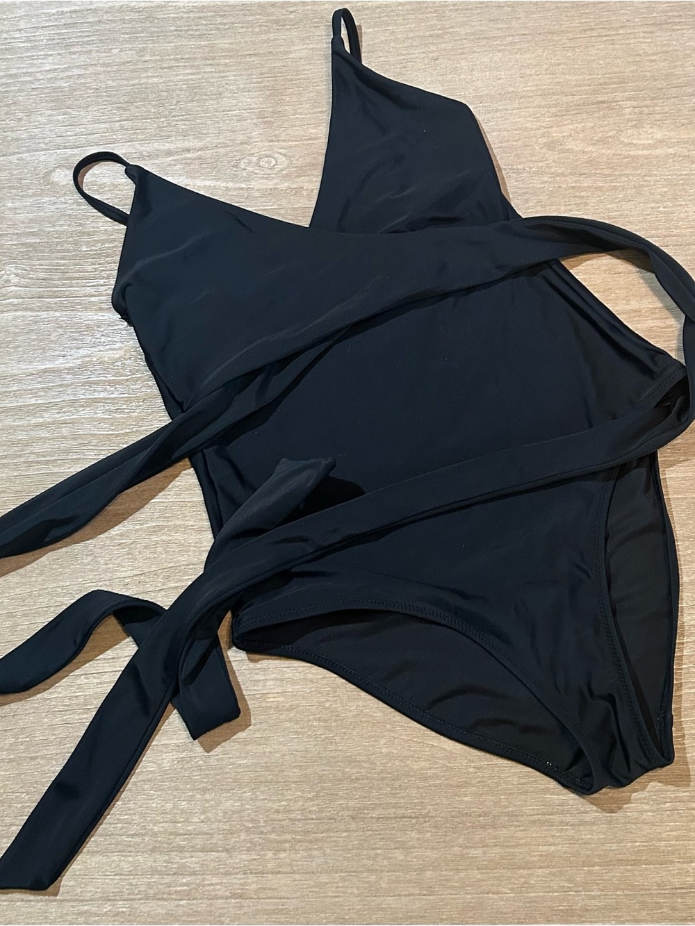 aerie Black One-Piece Swimsuit with Wrap Tie Size M
